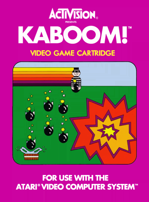Kaboom! box art for Atari 2600